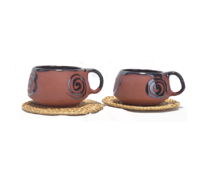 Terracotta Cup and coaster twin